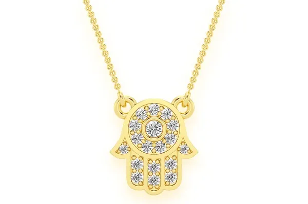 0.15CTW Mini Diamond Hamsa Pendant