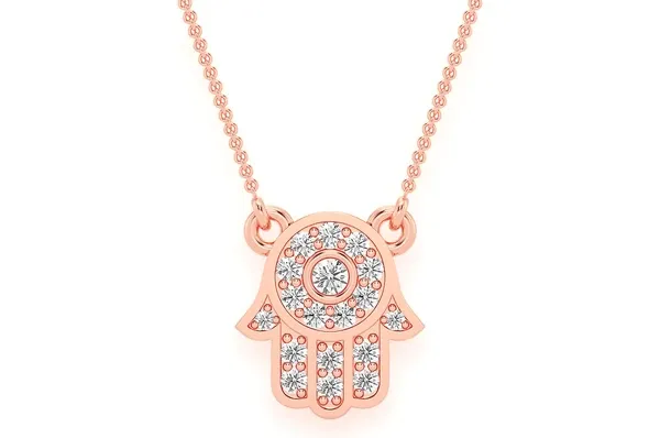 0.15CTW Mini Diamond Hamsa Pendant