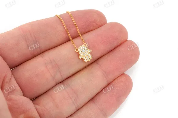 0.15CTW Mini Diamond Hamsa Pendant