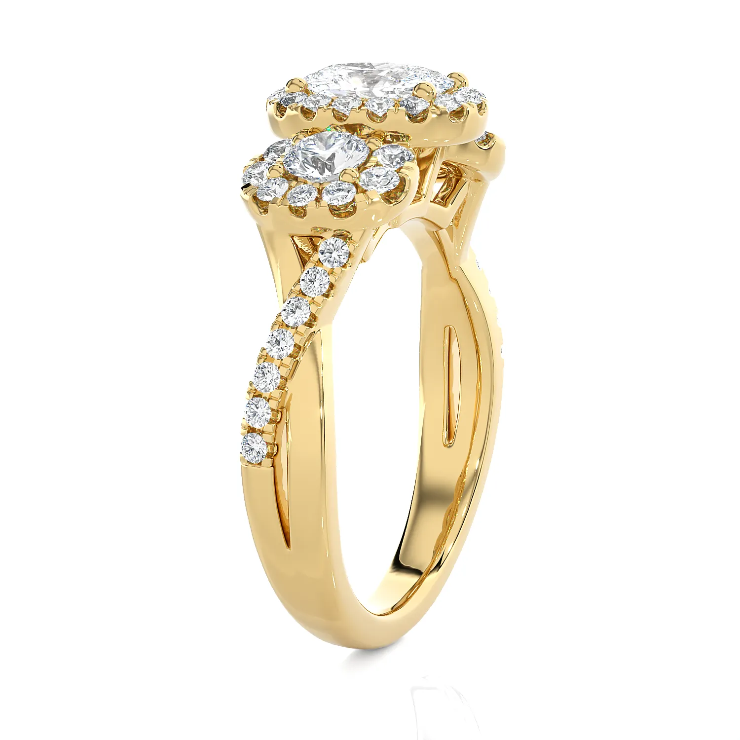 1 5/8 ctw Oval Three Stone Lab Grown Diamond Ring