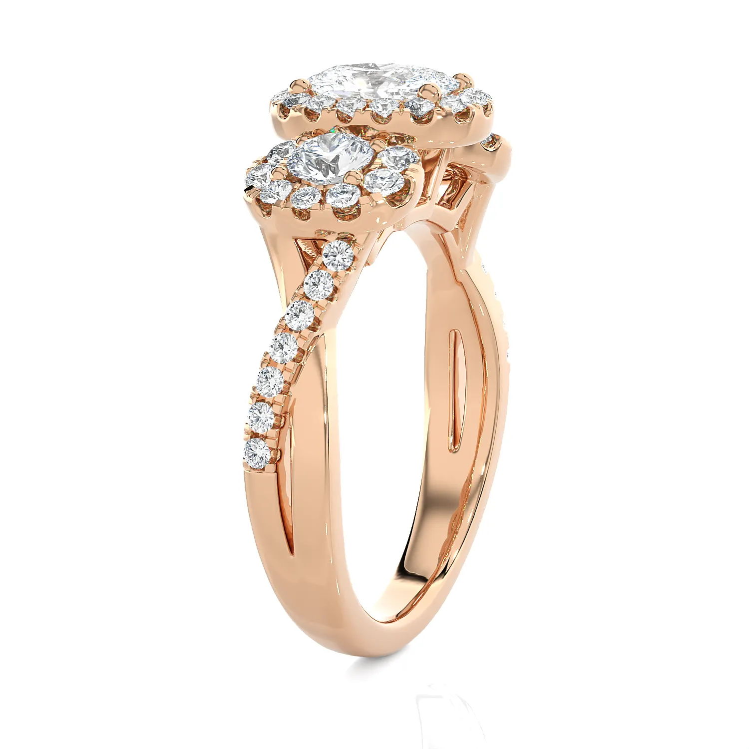 1 5/8 ctw Oval Three Stone Lab Grown Diamond Ring