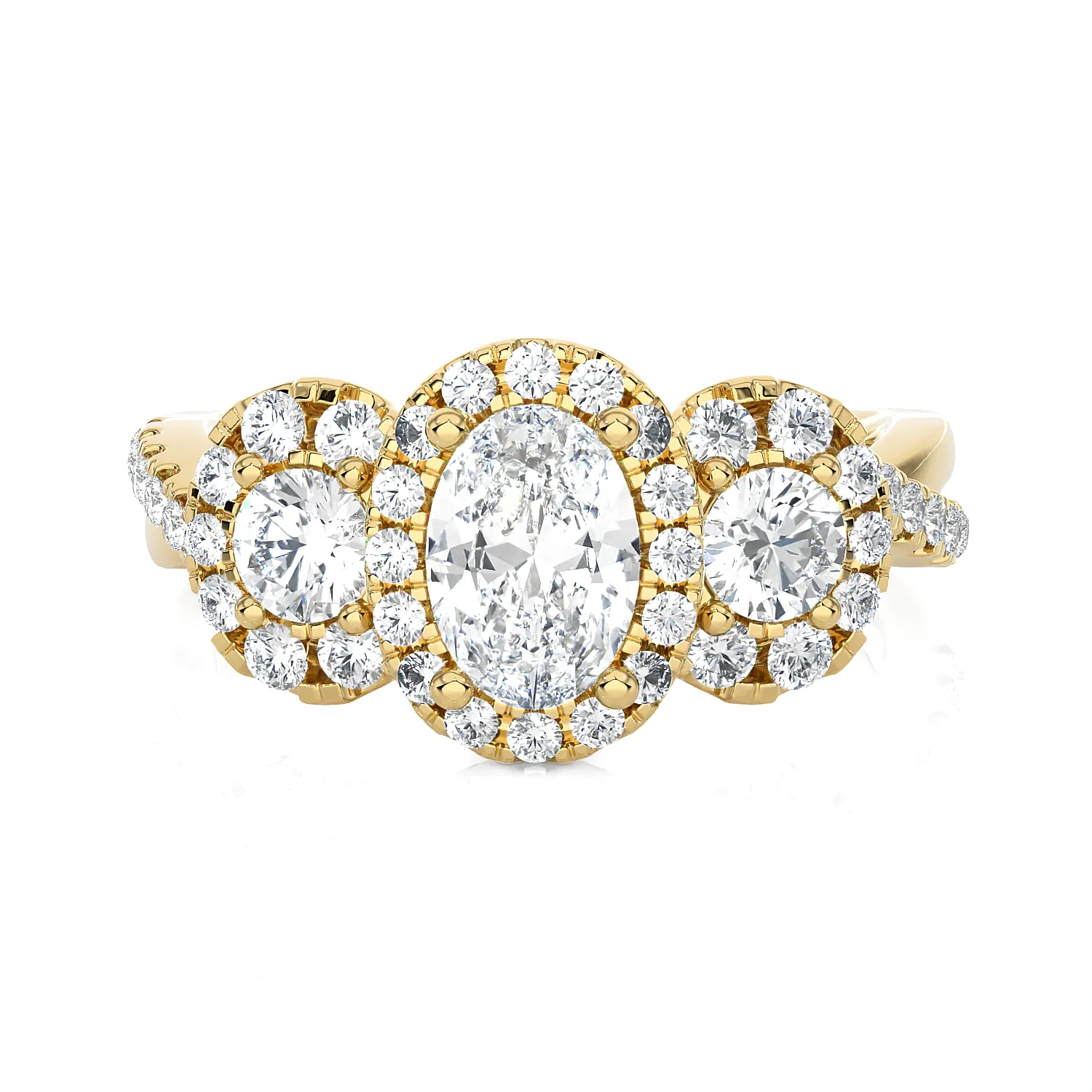 1 5/8 ctw Oval Three Stone Lab Grown Diamond Ring