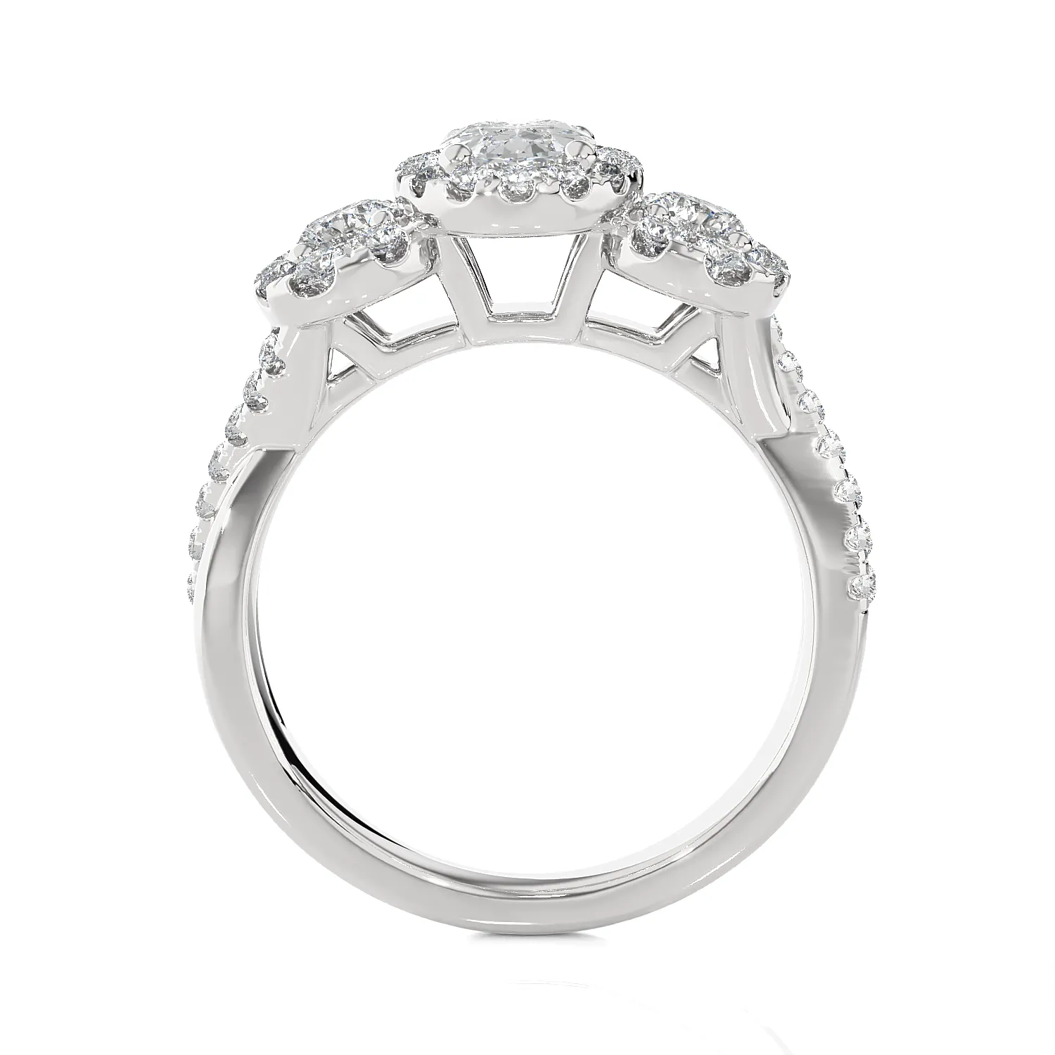 1 5/8 ctw Oval Three Stone Lab Grown Diamond Ring
