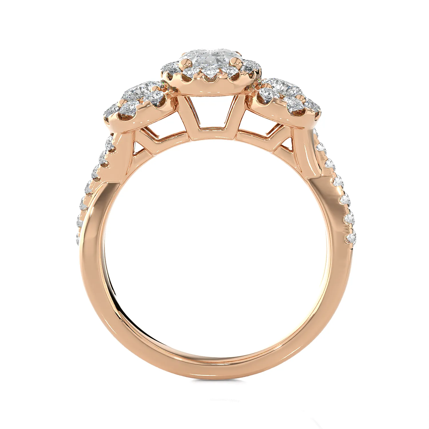 1 5/8 ctw Oval Three Stone Lab Grown Diamond Ring
