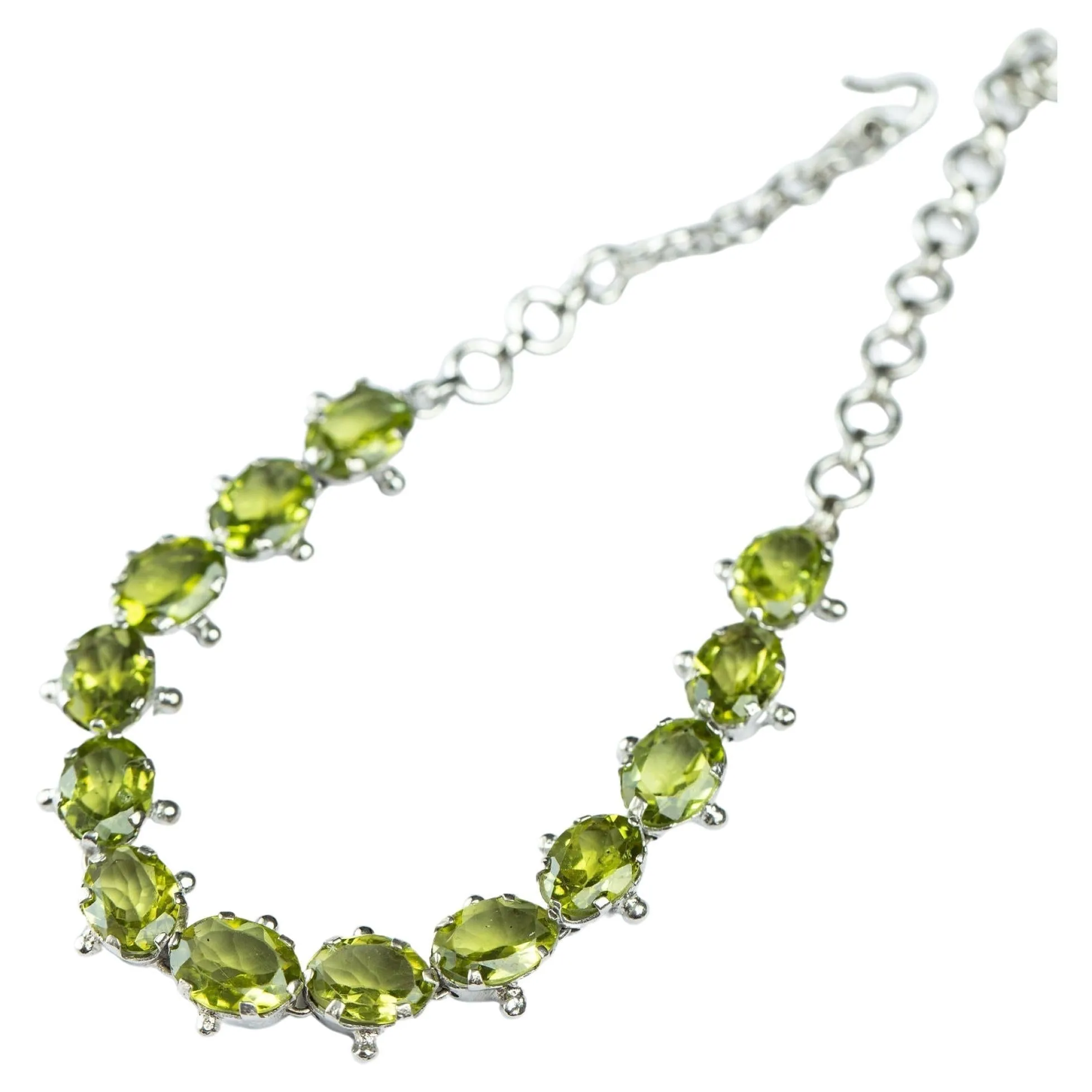 13ctw Mint Green Peridot Tennis Bracelet