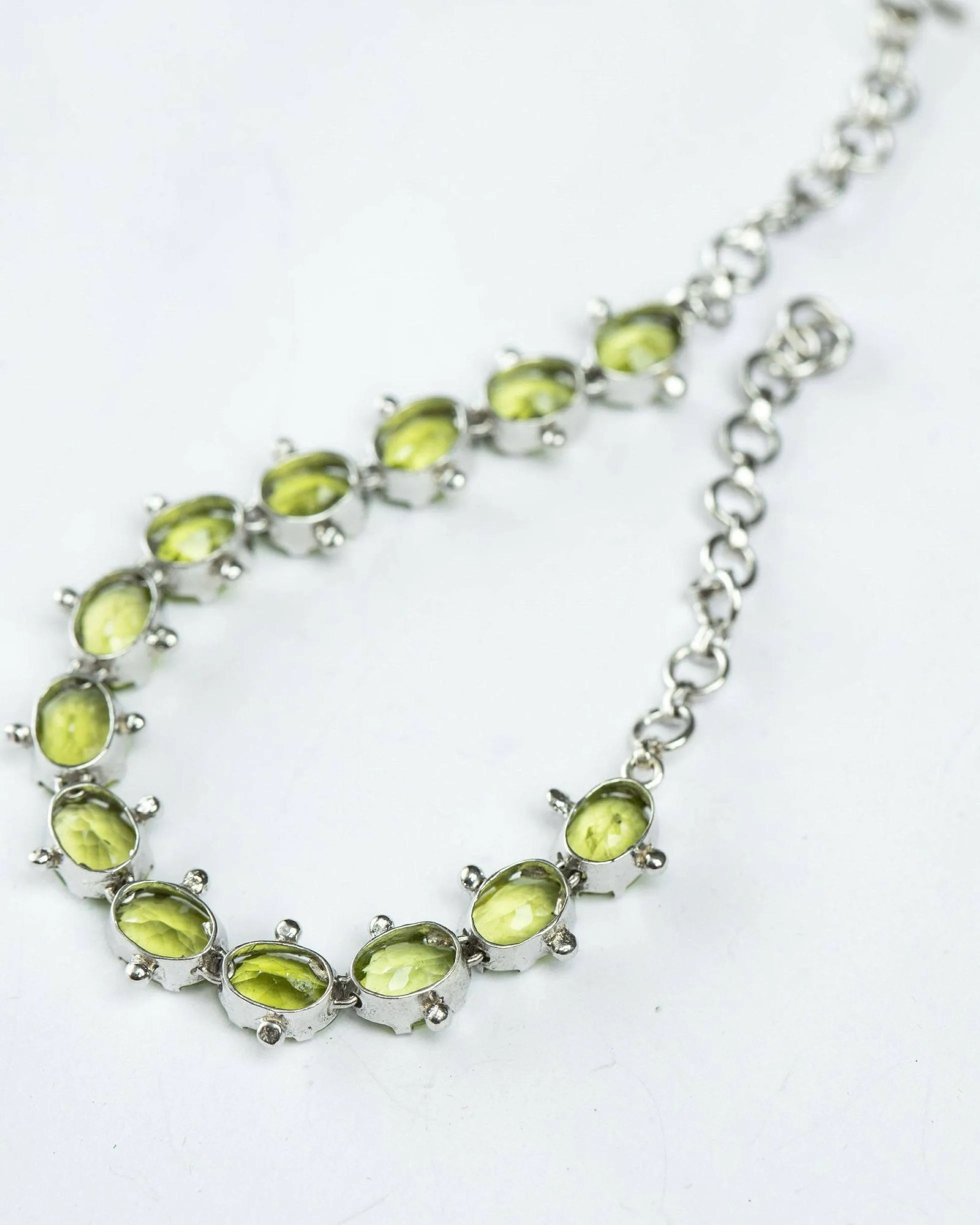 13ctw Mint Green Peridot Tennis Bracelet