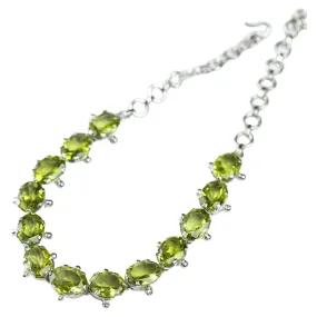 13ctw Mint Green Peridot Tennis Bracelet
