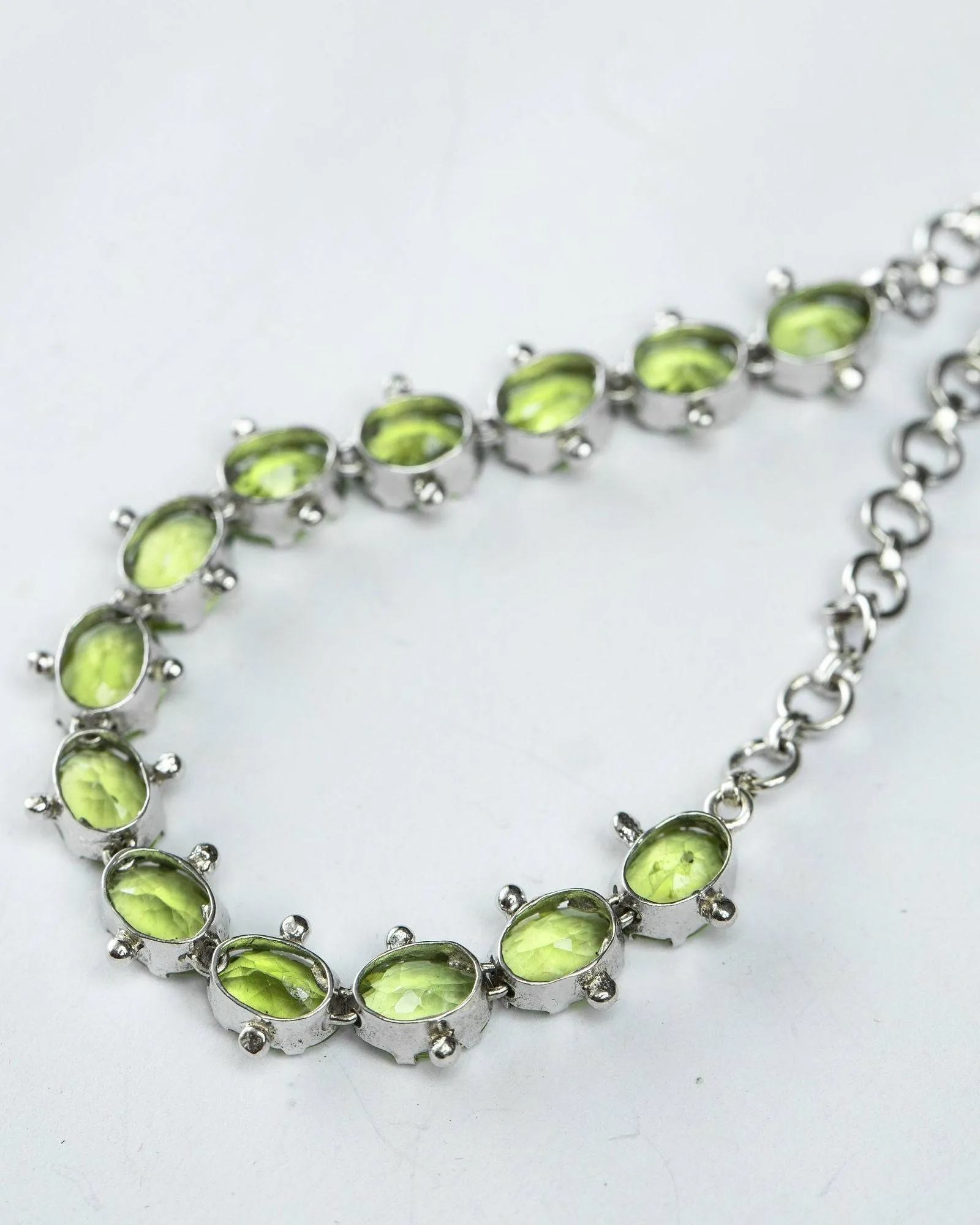 13ctw Mint Green Peridot Tennis Bracelet