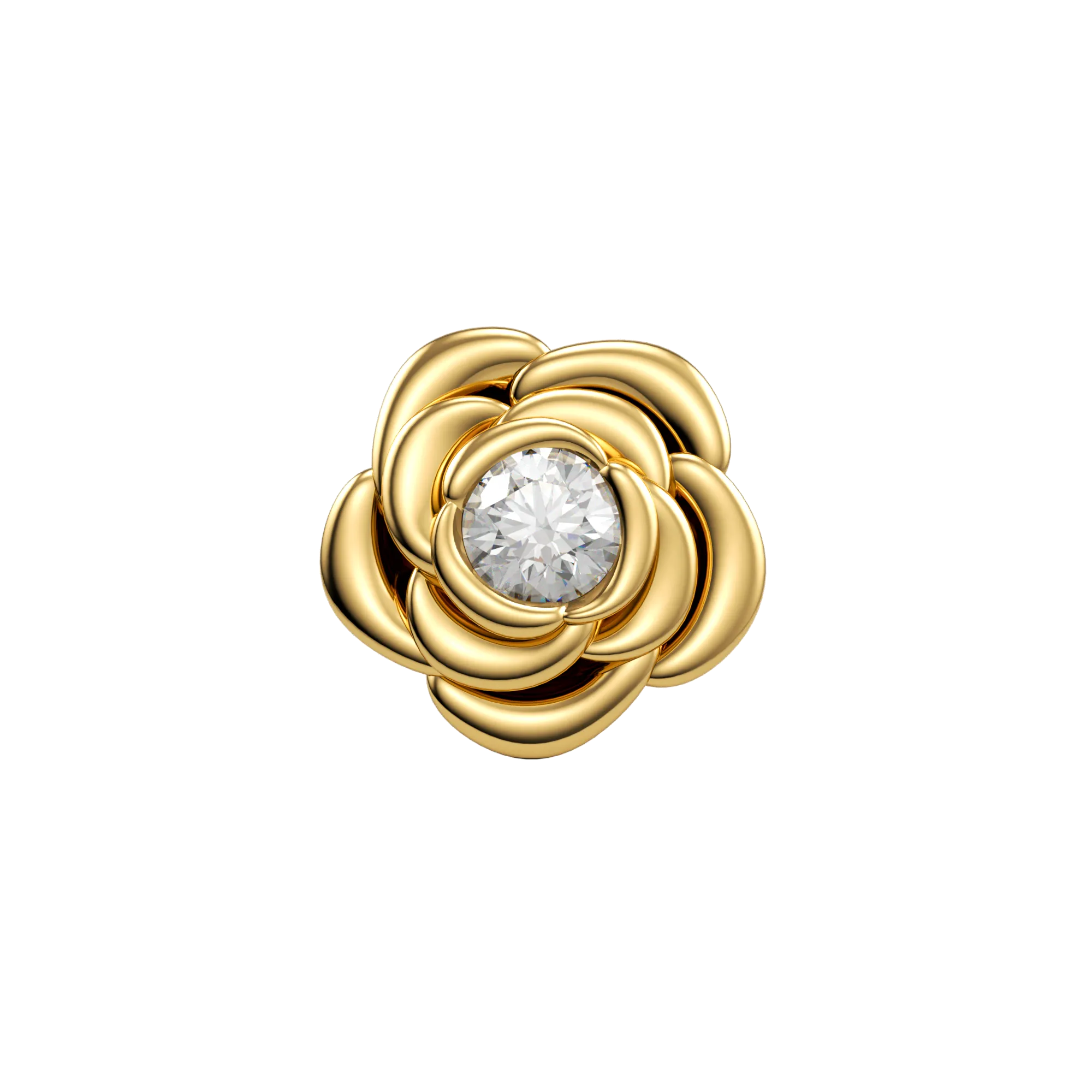 14k Skinny Rose  Charm (yellow)
