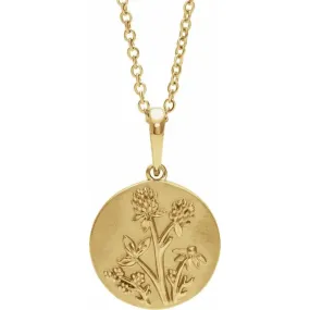 14K Yellow Gold Floral 16-18" Necklace