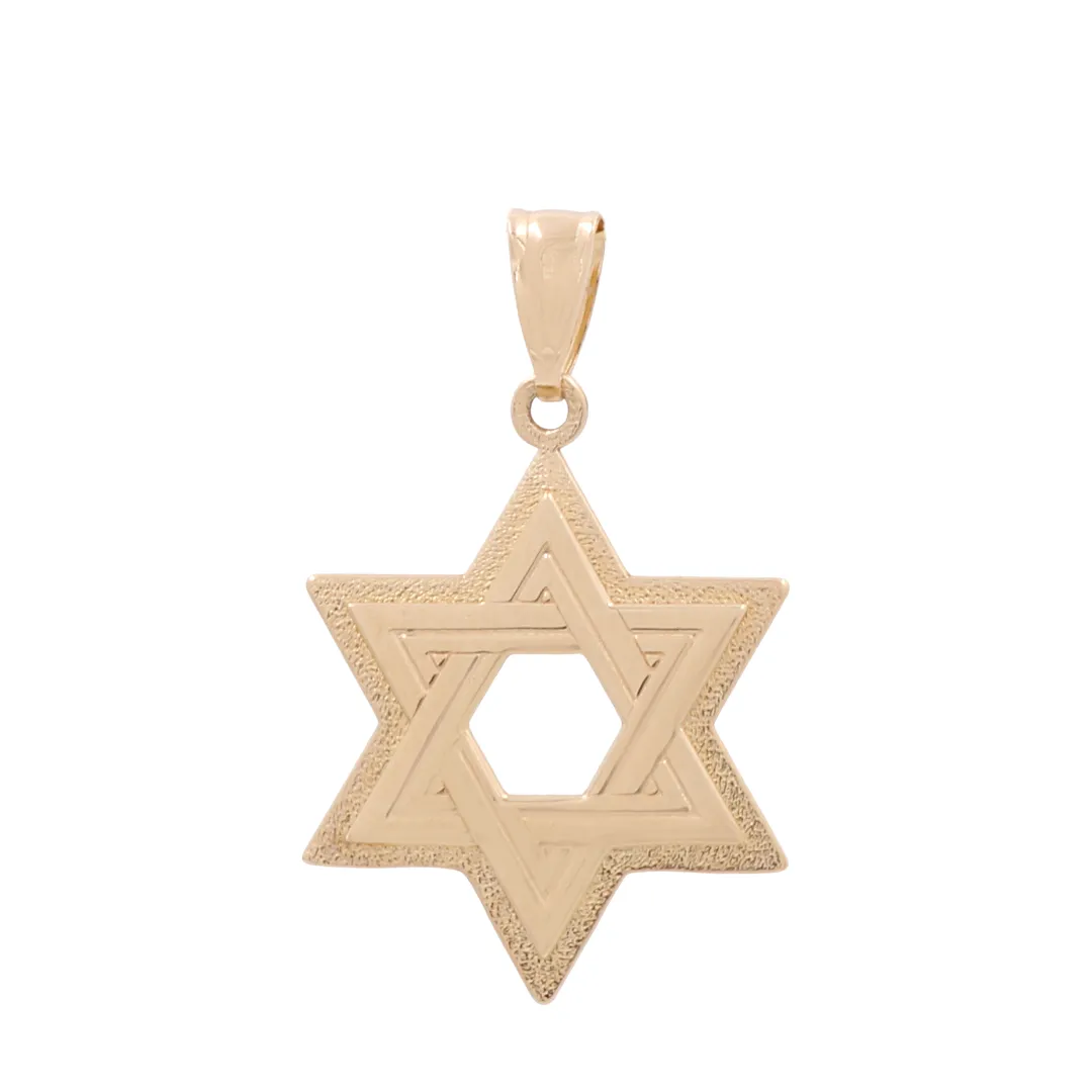 14K Yellow Gold Star of David Women's Pendant