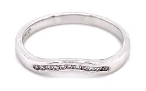18ct White Gold Channel Set Earth Grown  0.10ct Diamond Shaped Ring