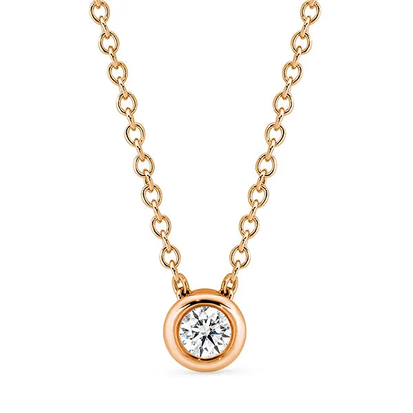 18ct Y/W/R Gold Diamond Bezel Set Slider Necklace 0.17ct