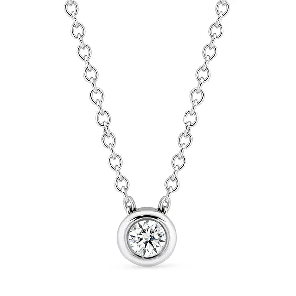 18ct Y/W/R Gold Diamond Bezel Set Slider Necklace 0.17ct