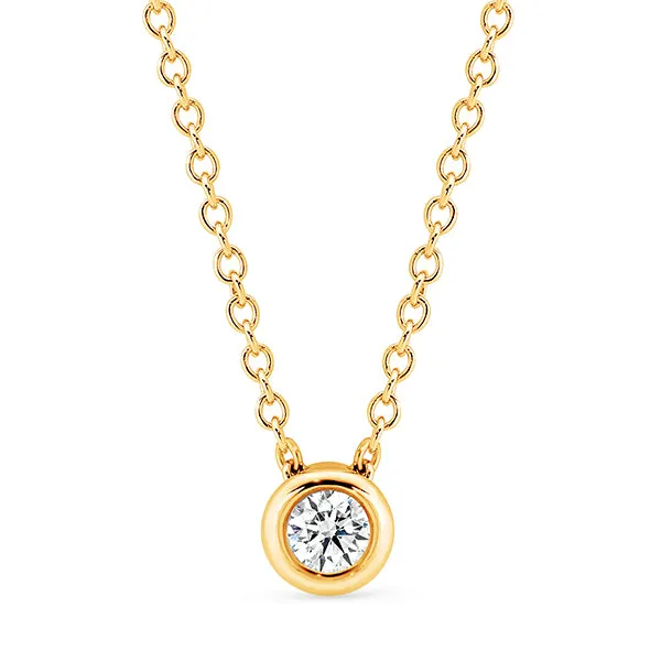 18ct Y/W/R Gold Diamond Bezel Set Slider Necklace 0.17ct