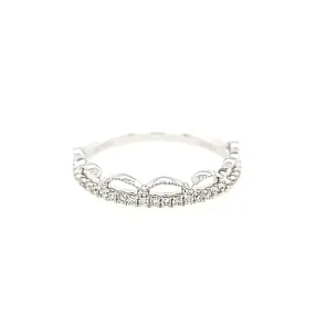 18k White Gold Diamond Detail Stacker Ring (I4090)