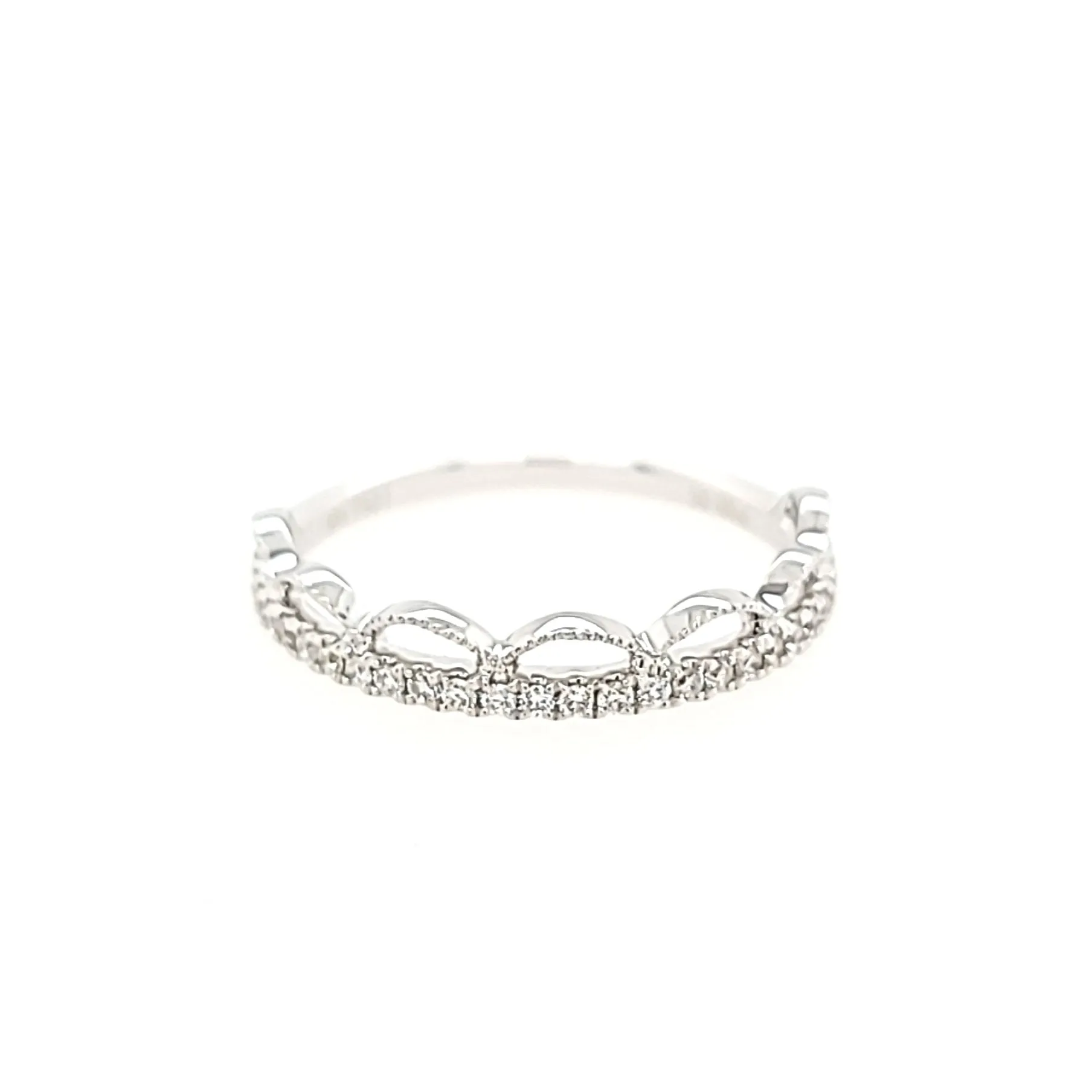 18k White Gold Diamond Detail Stacker Ring (I4090)