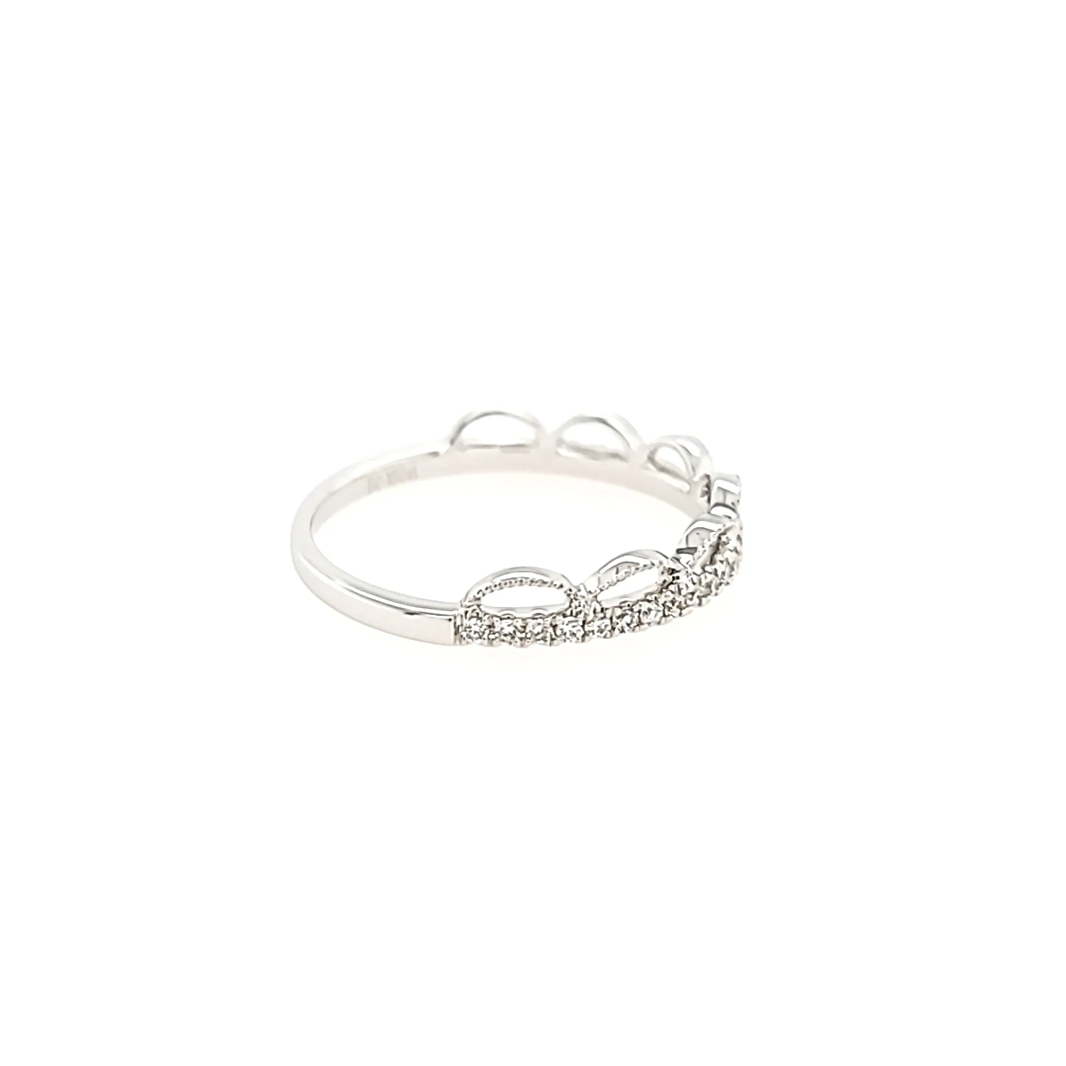 18k White Gold Diamond Detail Stacker Ring (I4090)