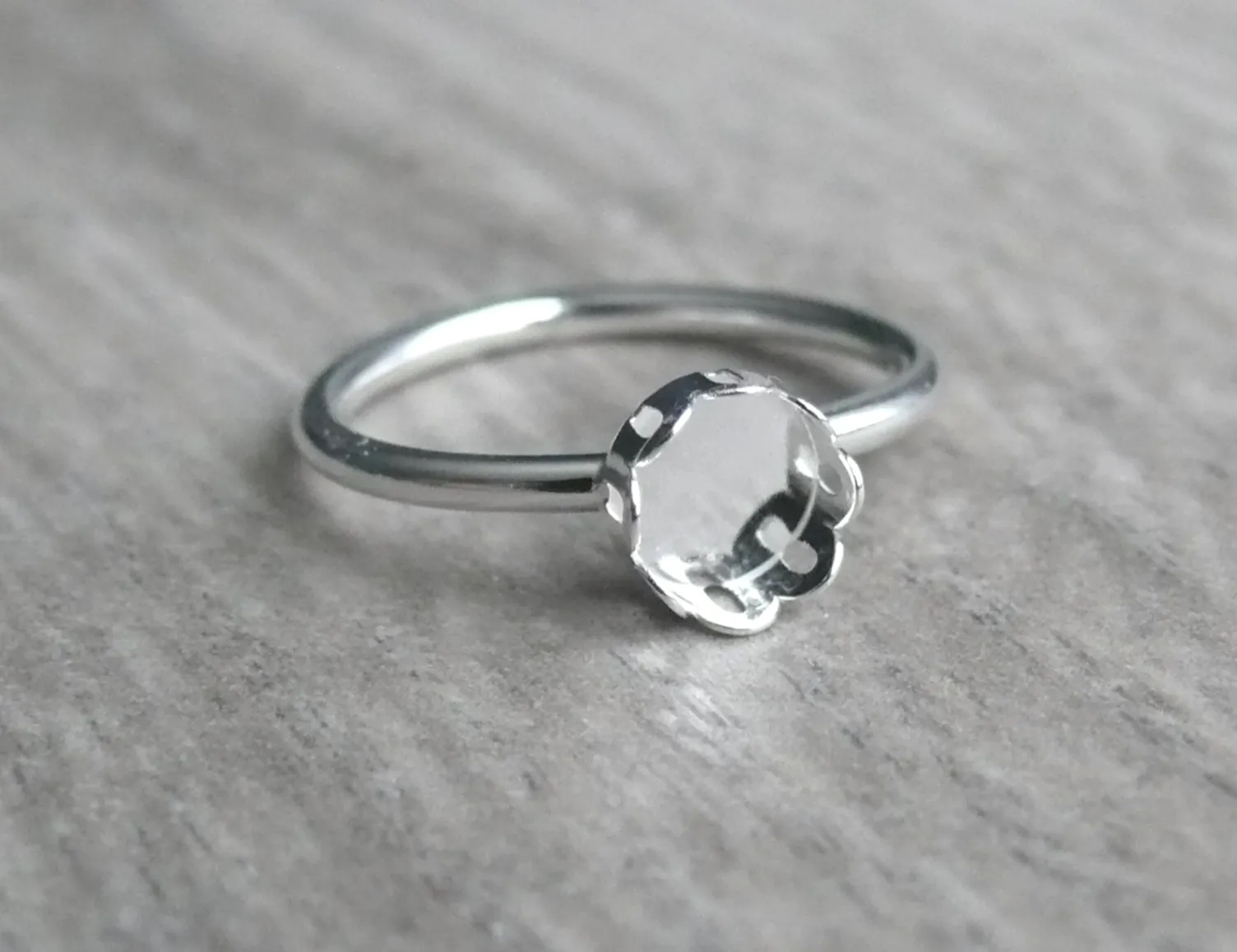 5 mm Round Ring Blank Filigree Setting Plain Band