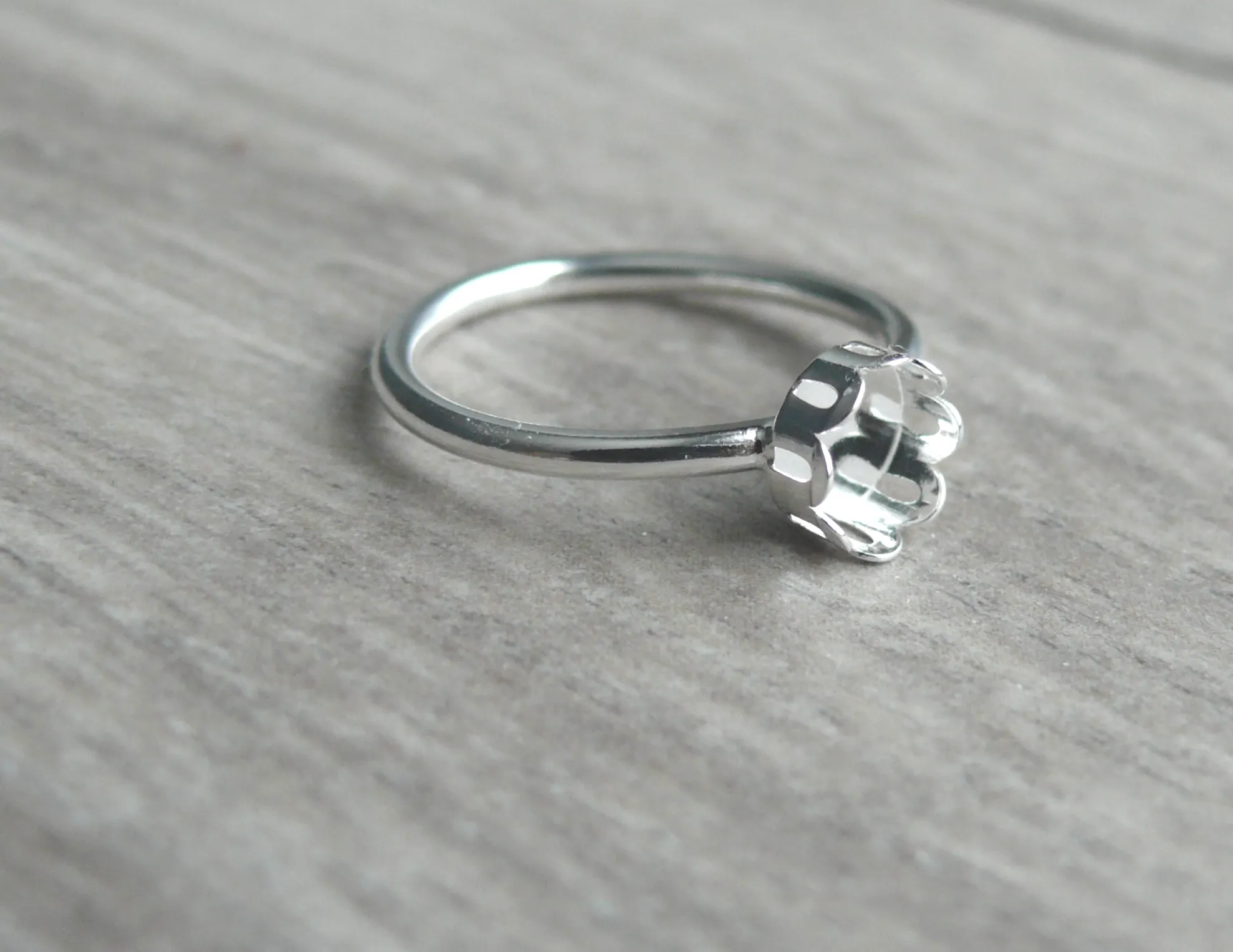5 mm Round Ring Blank Filigree Setting Plain Band
