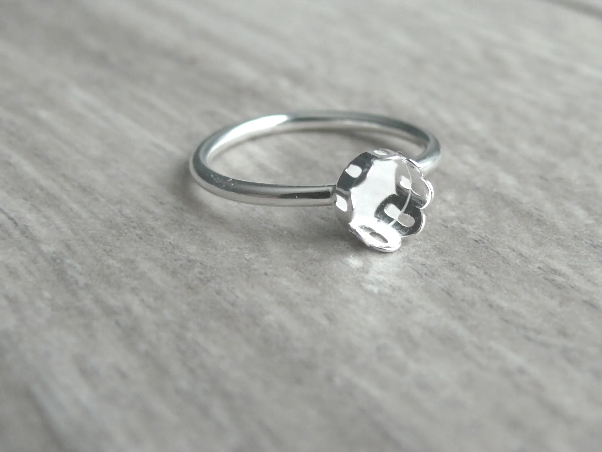 5 mm Round Ring Blank Filigree Setting Plain Band