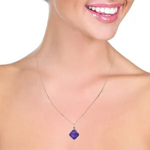8.75 Carat 14K Solid White Gold Oh Those Eyes Amethyst Necklace