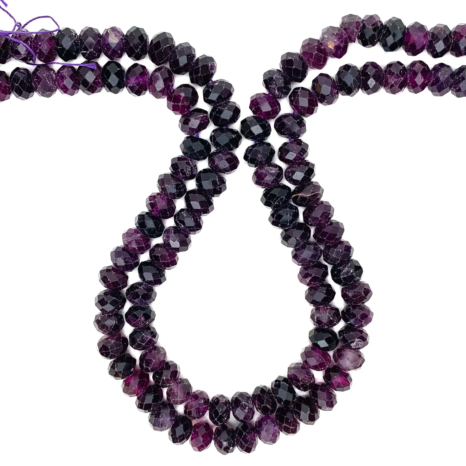 Amethyst 9mm Faceted Rondelles Bead Strand