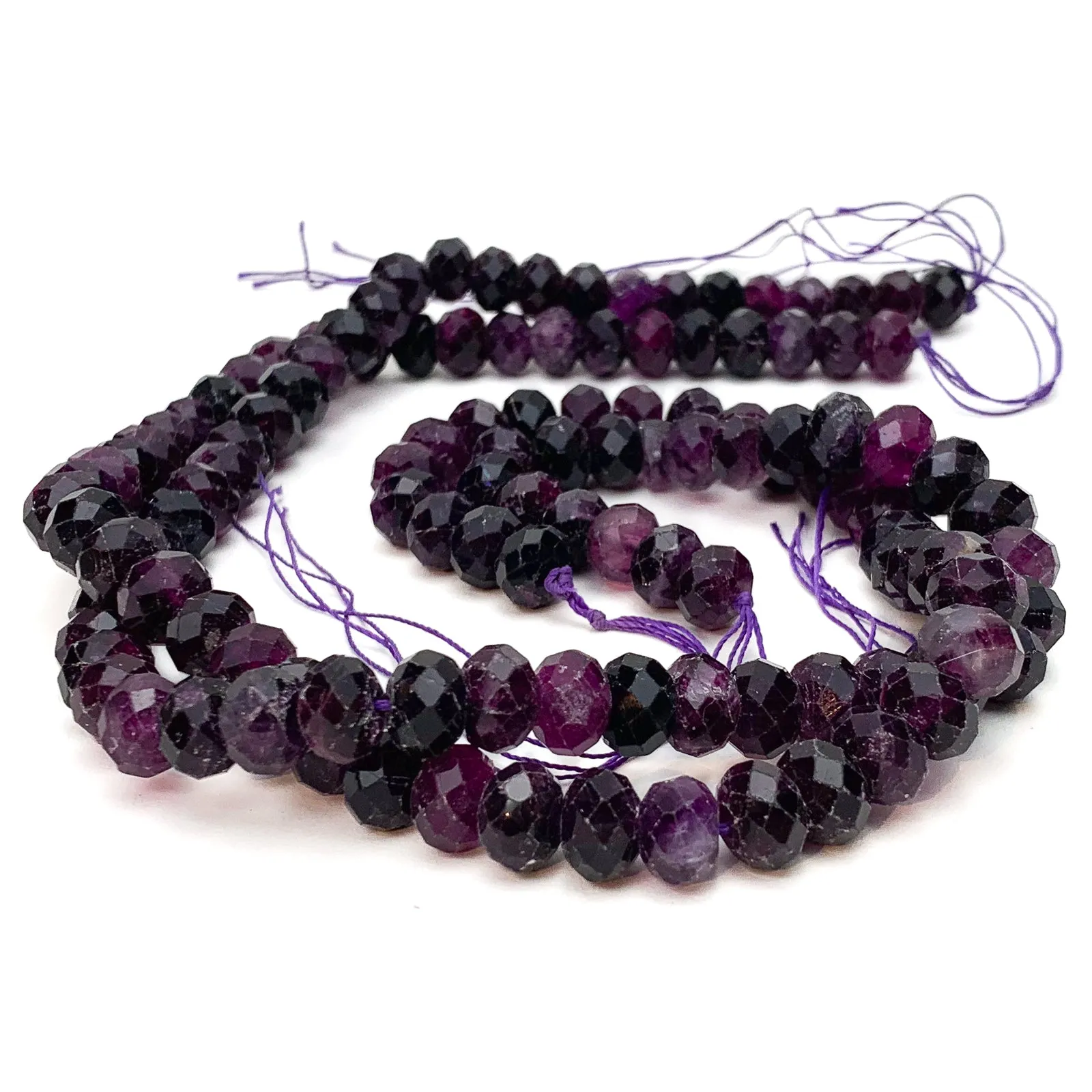 Amethyst 9mm Faceted Rondelles Bead Strand