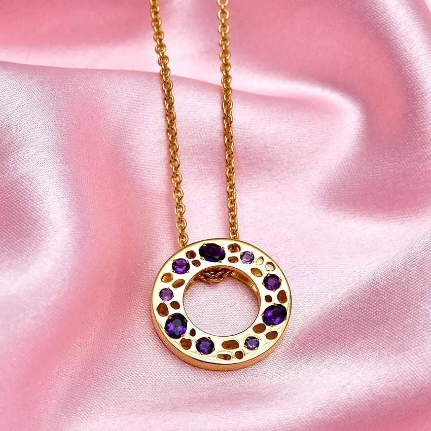 Amethyst Lattice Hoop Earrings   Amethyst Lattice Band Ring   Lattice Eternity Necklace with Amethyst