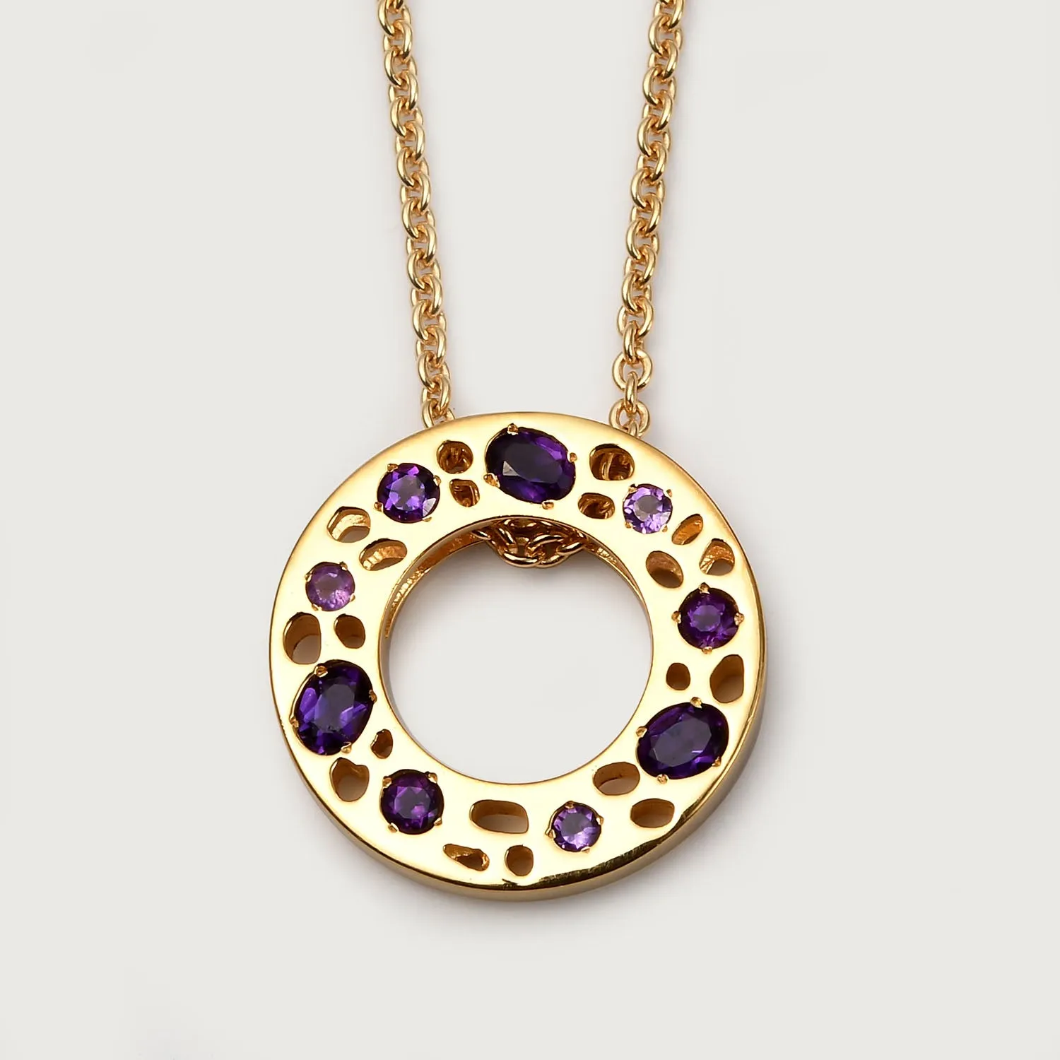 Amethyst Lattice Hoop Earrings   Amethyst Lattice Band Ring   Lattice Eternity Necklace with Amethyst