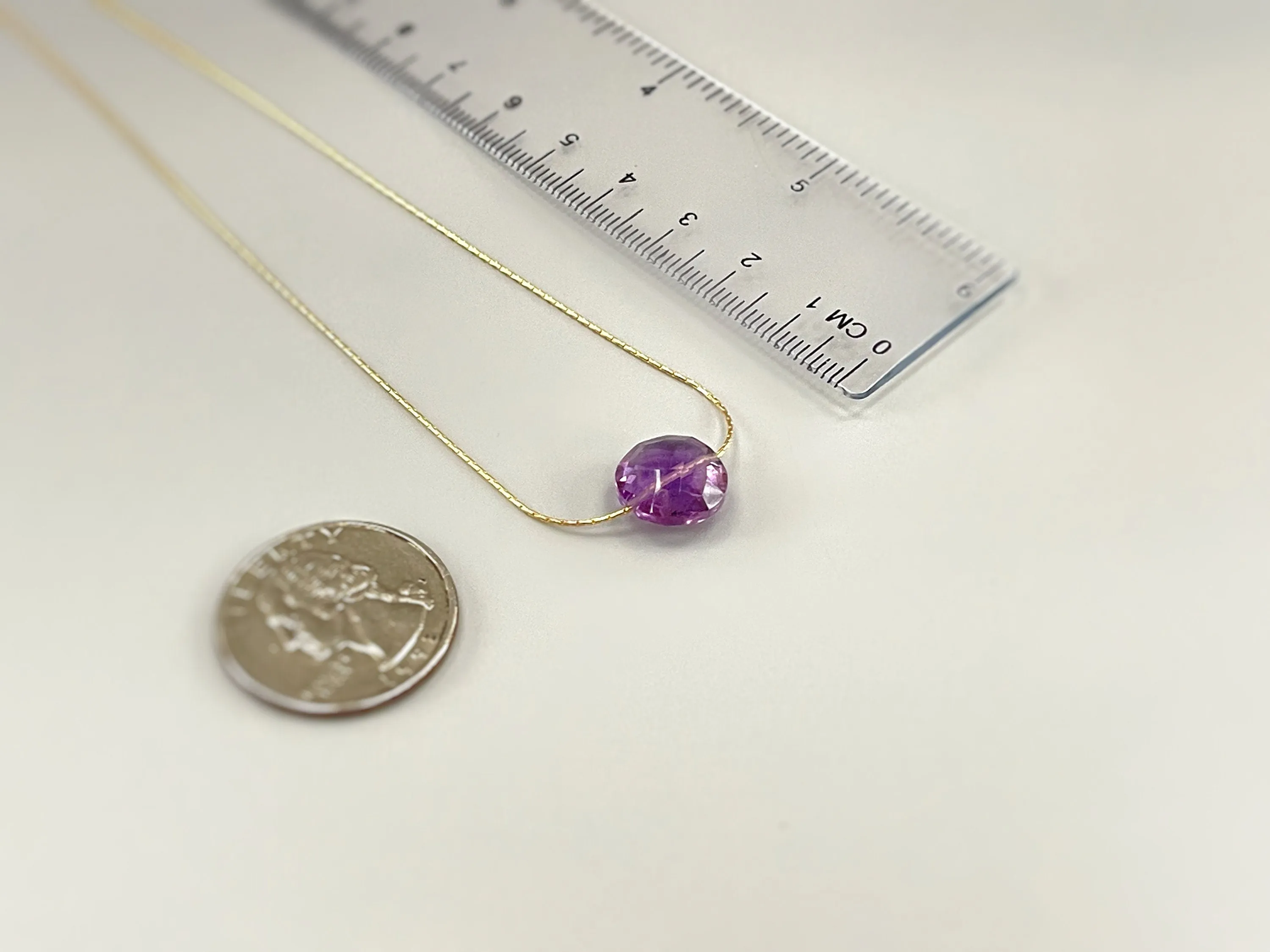 Amethyst Solitaire Necklace Gold
