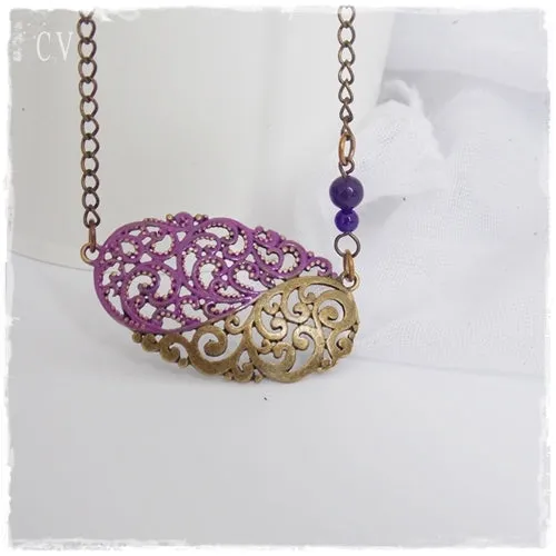 Amethyst Stone Gypsy Necklace