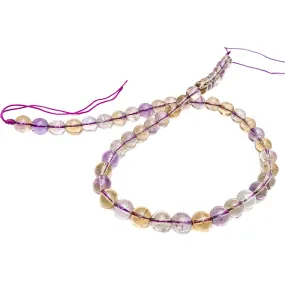 Ametrine 8mm Smooth Round Bead Strand
