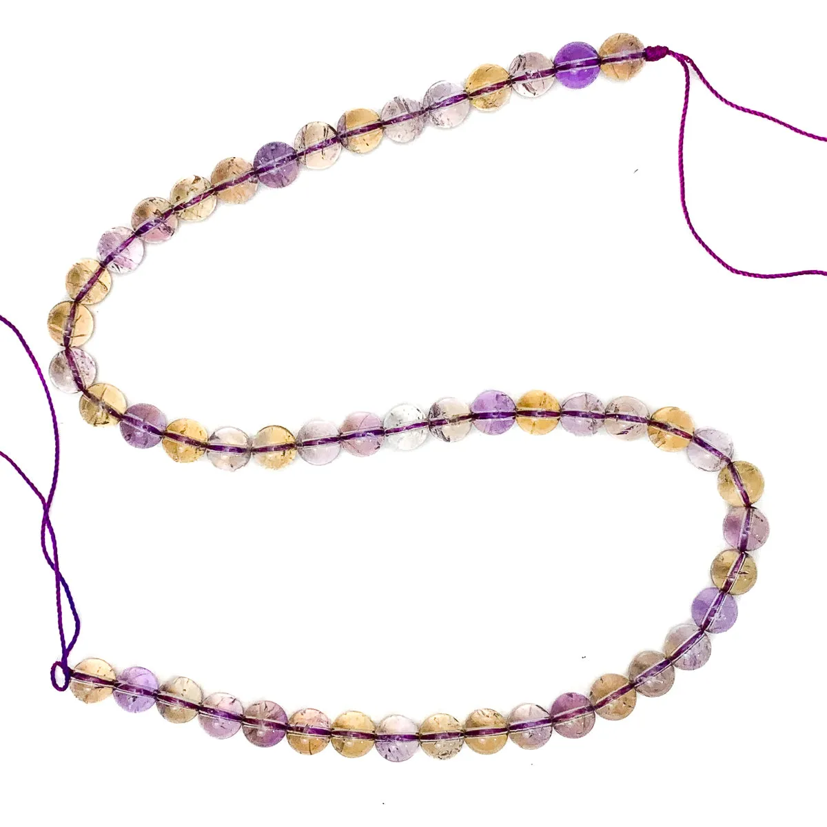 Ametrine 8mm Smooth Round Bead Strand