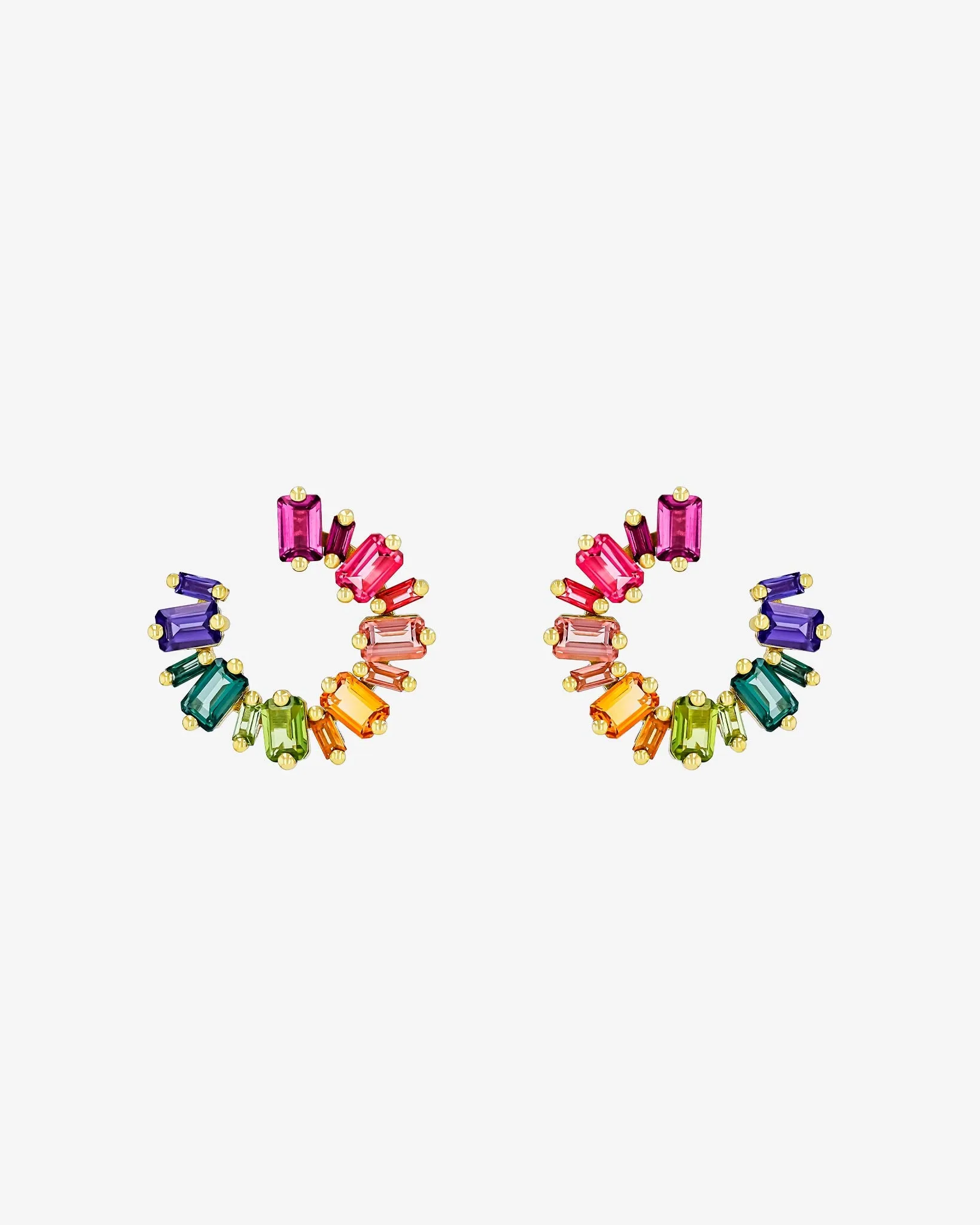 Ann Rainbow Midi Sideways Hoops