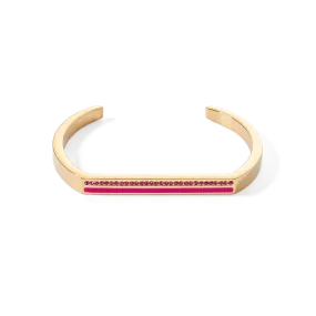 Bangle Cuff Square Stripes gold-pink