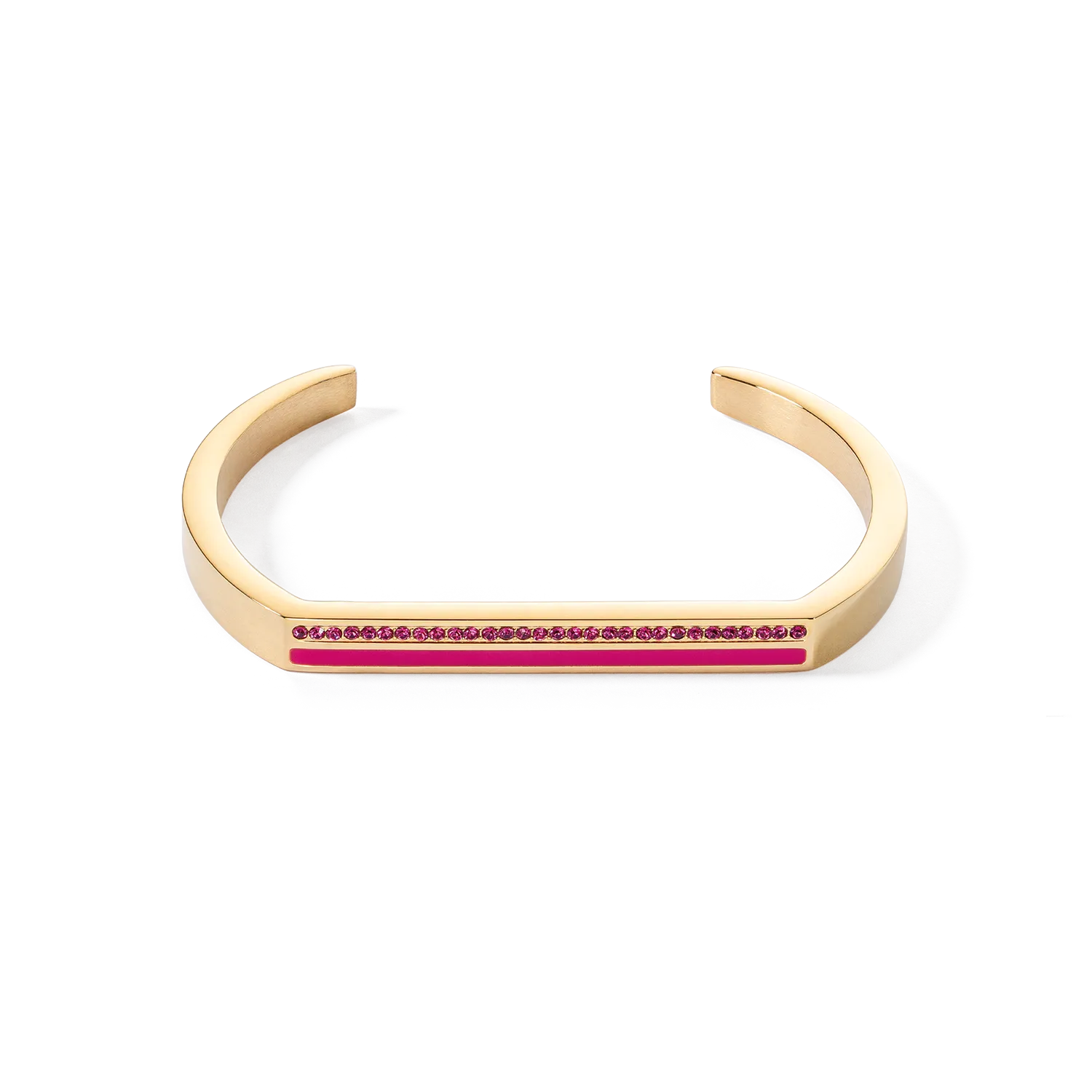 Bangle Cuff Square Stripes gold-pink