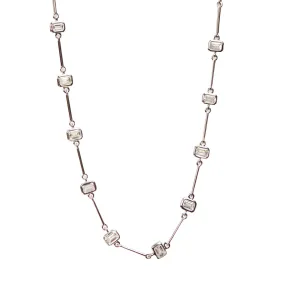 Bezel Set Emerald Cut Diamond Necklace