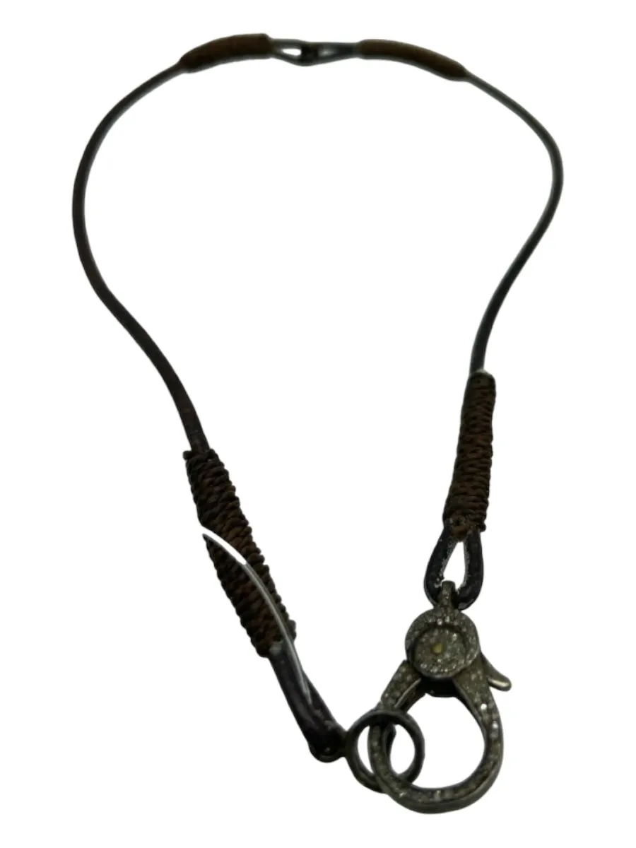 Black Onyx Oxidized Diamonds Faceted Necklace