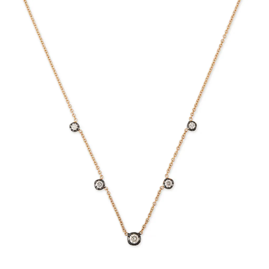 BLACK RHODIUM 5 GRADUATED SOPHIA DIAMOND NECKLACE