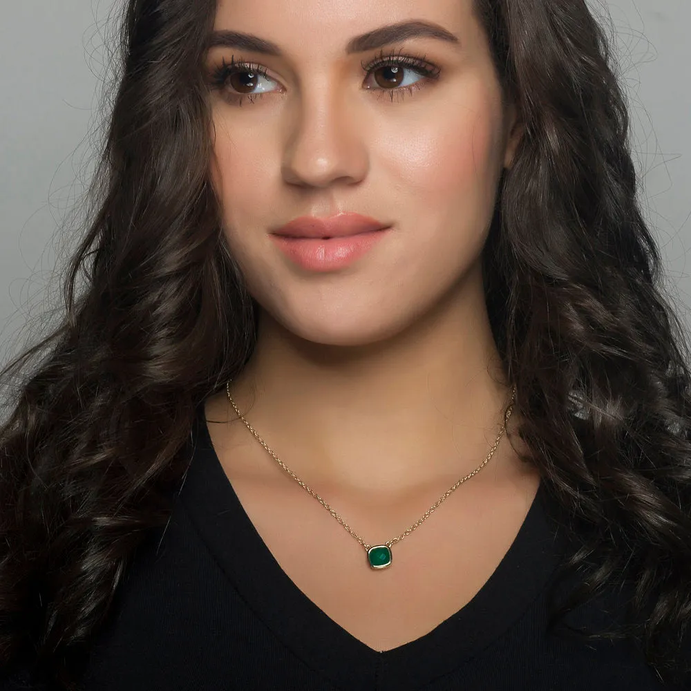 Brigid Necklace, Green Onyx