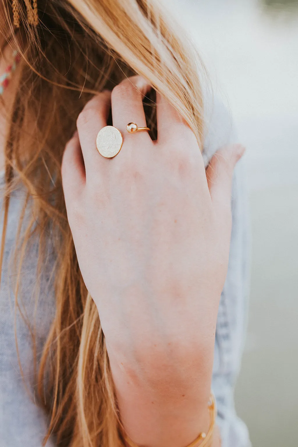 Brushed Round Circle Ring