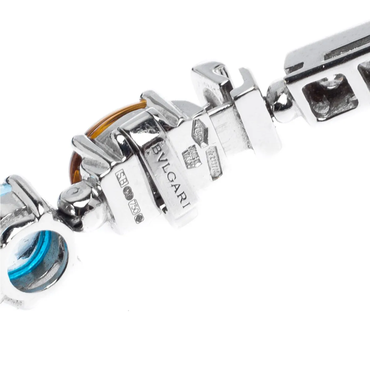 Bvlgari Allegra Diamond & Gemstone White Gold Bracelet
