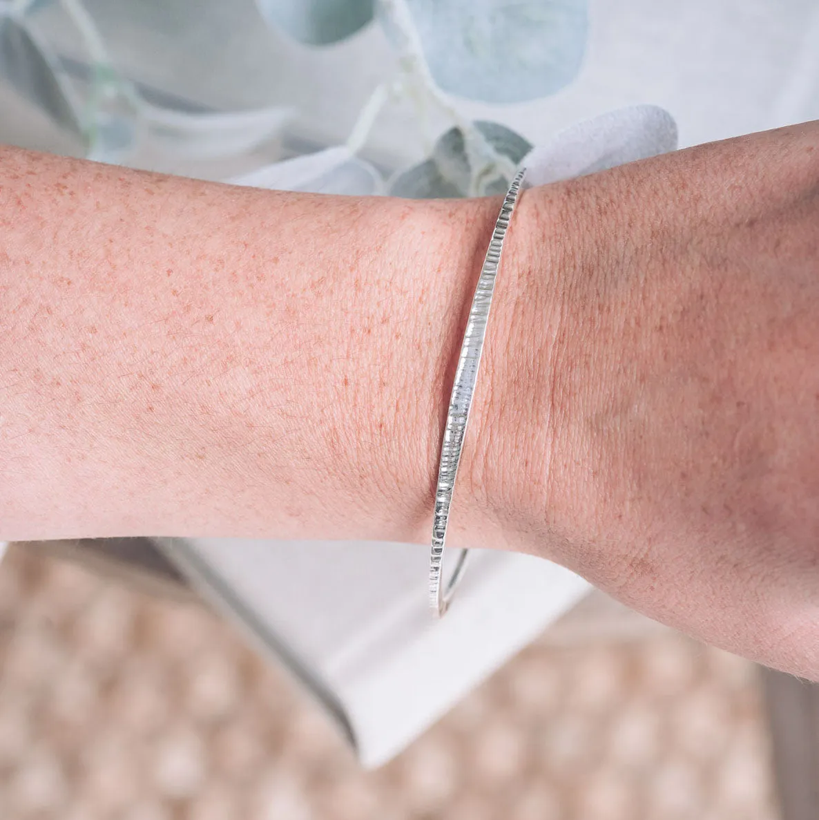 Chopped Silver Bangle