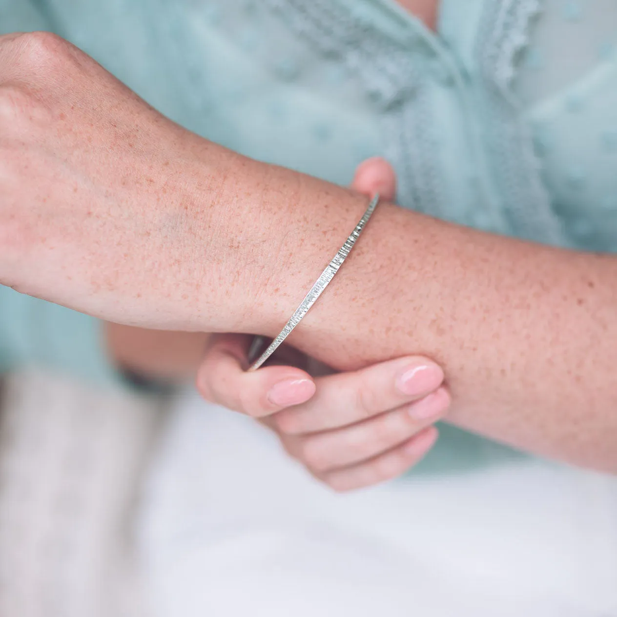Chopped Silver Bangle