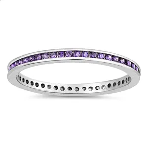 Colorful CZ Micro Eternity Sterling Toe Ring