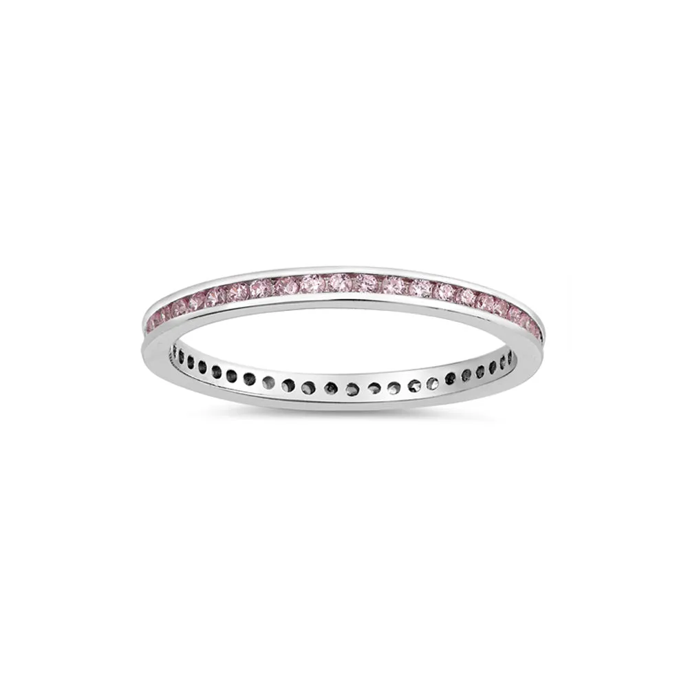Colorful CZ Micro Eternity Sterling Toe Ring
