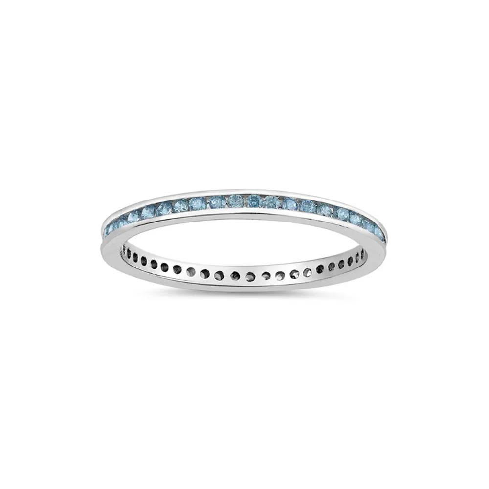 Colorful CZ Micro Eternity Sterling Toe Ring