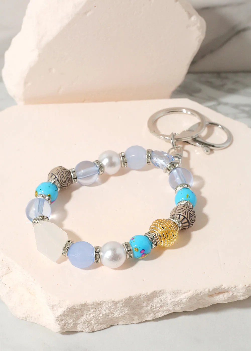 Colorful Stone Keychain Bracelet