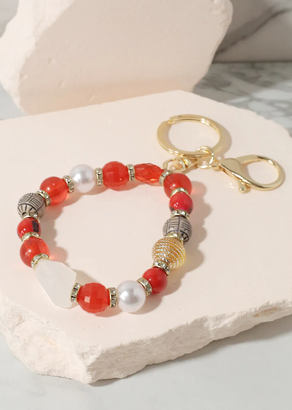 Colorful Stone Keychain Bracelet